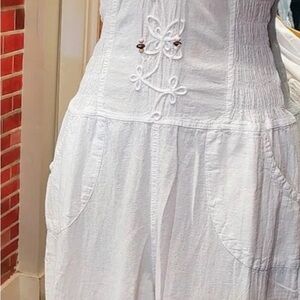 White Embroidered Halter Jumper